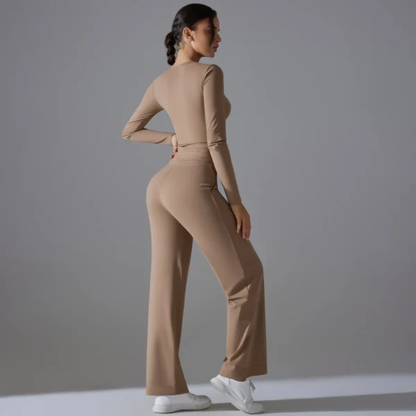 Harmony Two-Piece Athletic System | Premium Long Sleeve Performance Set with High-Waist Leggings & Functional Pockets - Image 12