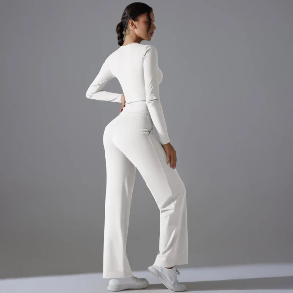 Harmony Two-Piece Athletic System | Premium Long Sleeve Performance Set with High-Waist Leggings & Functional Pockets - Image 3