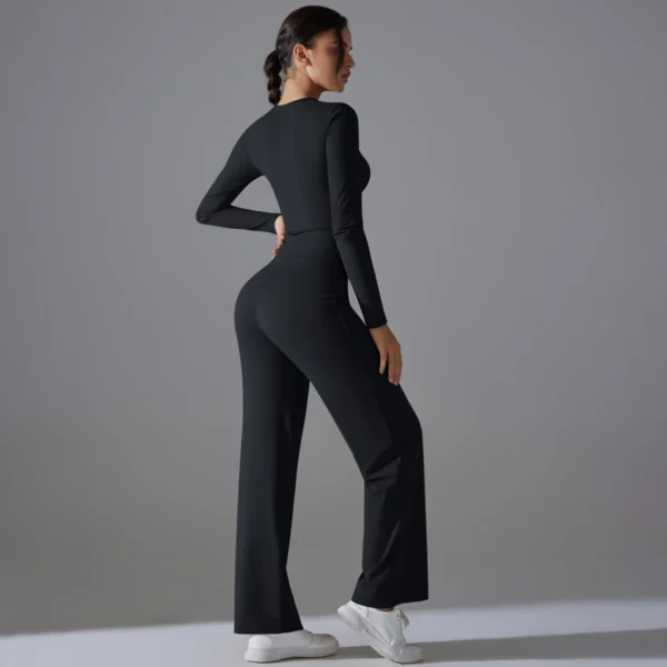 Harmony Two-Piece Athletic System | Premium Long Sleeve Performance Set with High-Waist Leggings & Functional Pockets - Image 9