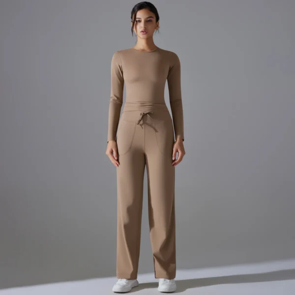 Harmony Two-Piece Athletic System | Premium Long Sleeve Performance Set with High-Waist Leggings & Functional Pockets - Image 10