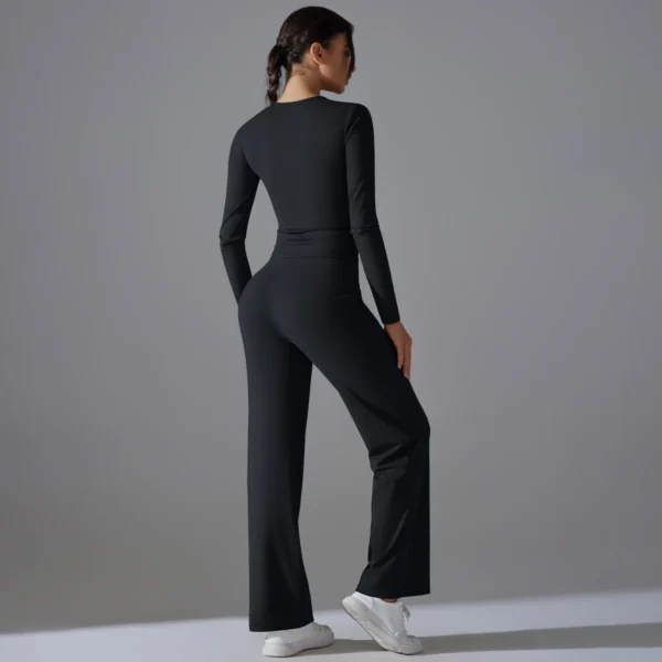 Harmony Two-Piece Athletic System | Premium Long Sleeve Performance Set with High-Waist Leggings & Functional Pockets - Image 8