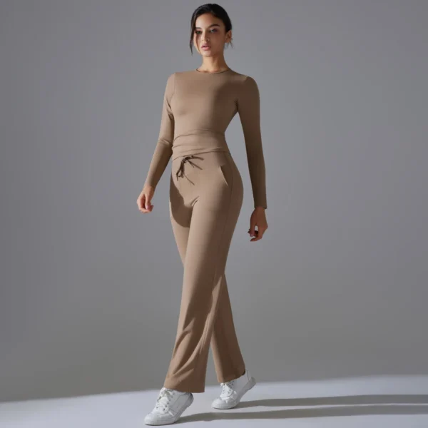 Harmony Two-Piece Athletic System | Premium Long Sleeve Performance Set with High-Waist Leggings & Functional Pockets - Image 14