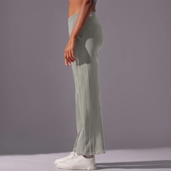 Thermal Luxe Corduroy Straight-Leg Pants | High-Waist Performance Lounge Pants with Functional Pockets - Image 12