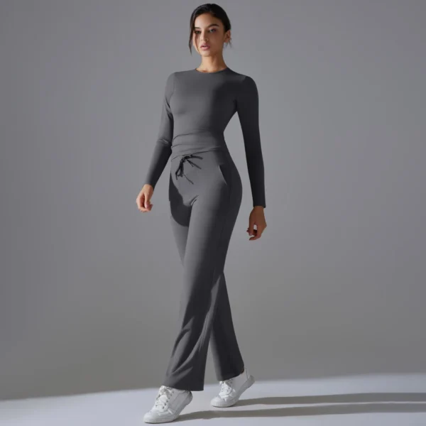 Harmony Two-Piece Athletic System | Premium Long Sleeve Performance Set with High-Waist Leggings & Functional Pockets - Image 5