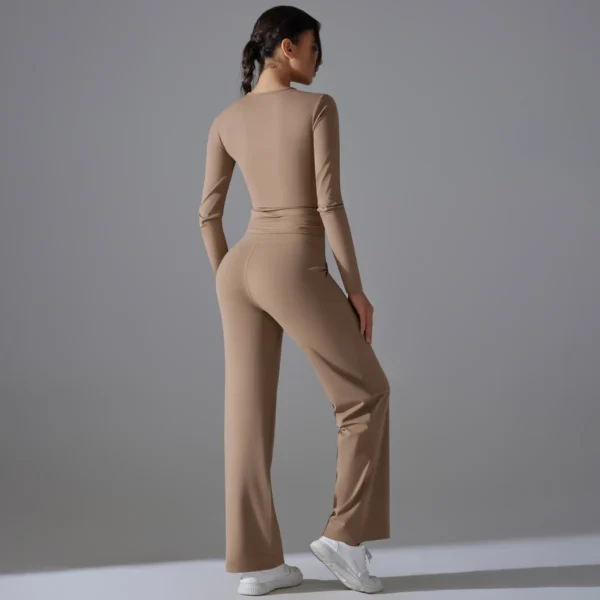 Harmony Two-Piece Athletic System | Premium Long Sleeve Performance Set with High-Waist Leggings & Functional Pockets - Image 11